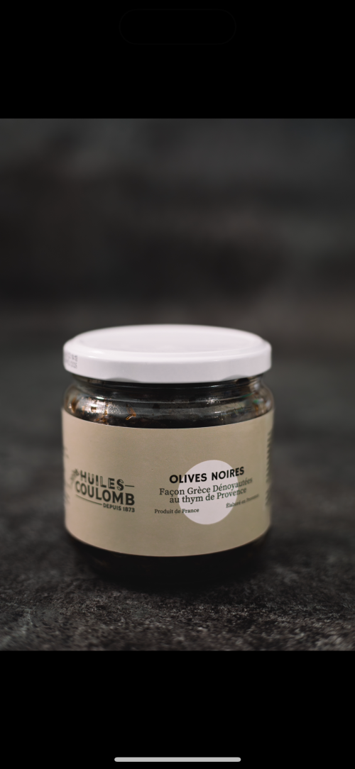 Olives noires dénoyautées à la grecque